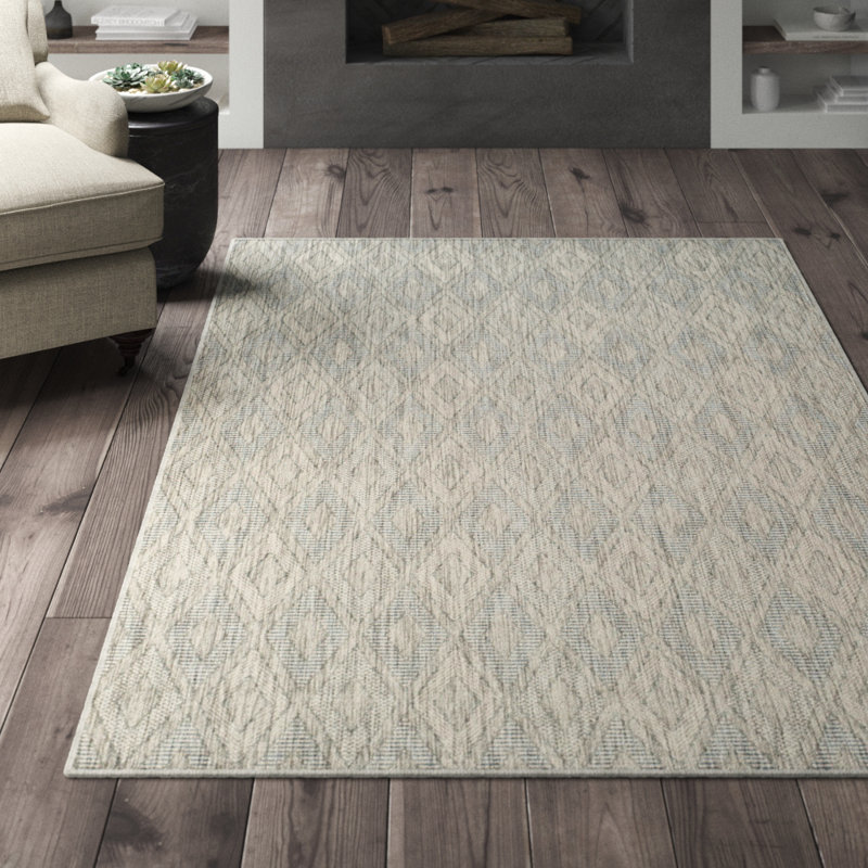 Greyleigh™ Davy Power Loom Gray/Wheat/Blue Indoor/Outdoor Rug & Reviews
